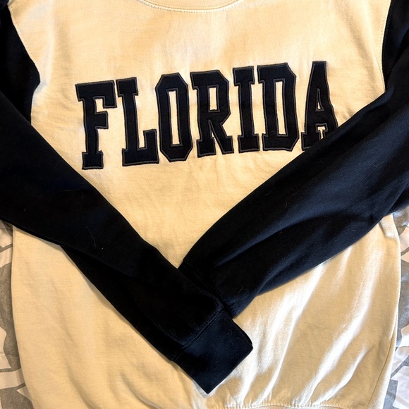 Florida Embroided Sweatshirt Navy Baseball Sleeves - Picture 1 of 5